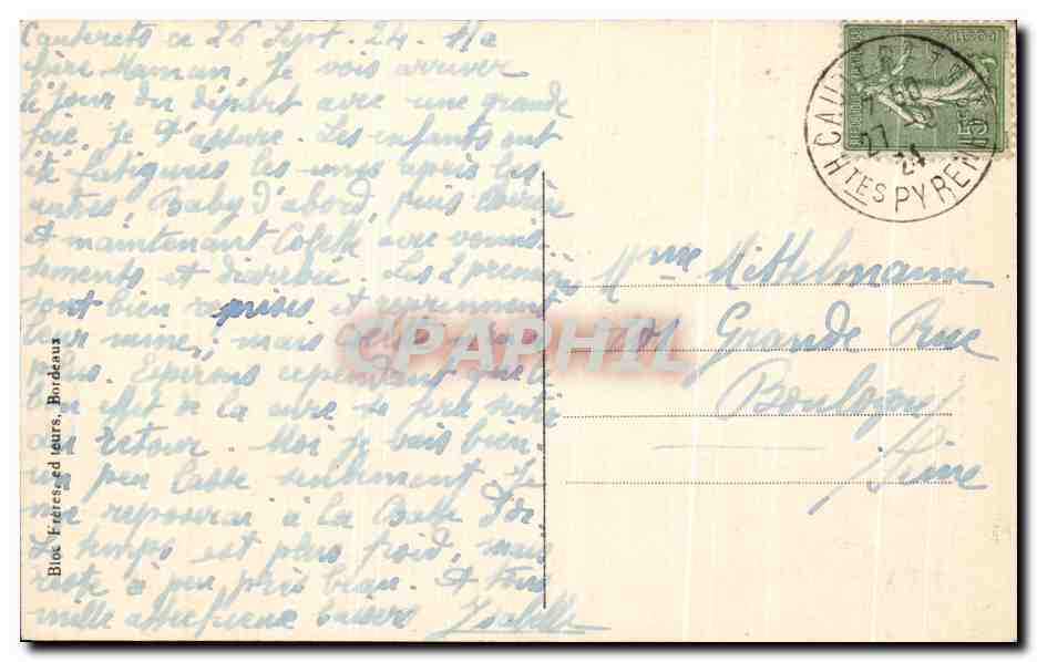 La Cascade de Mauhourat — Cauterets — BR, n°109 — Verso
