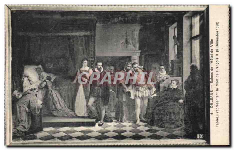 CPA Orleans Salons De l'Hotel De Ville Tableau Representant La Mort De Francois II (5 decembre 1560)