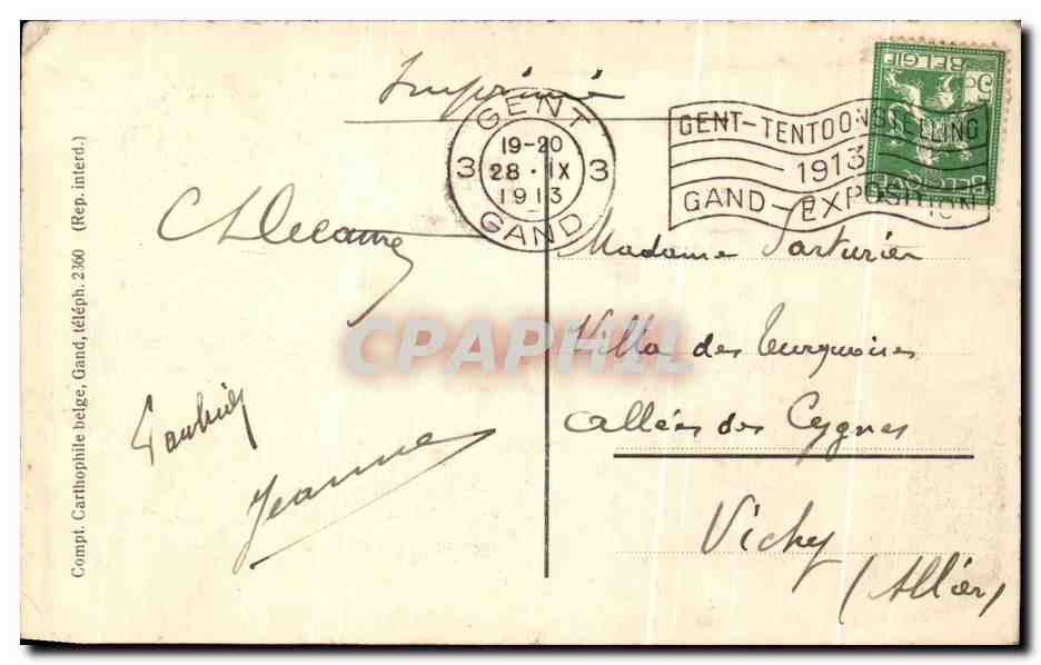 CPA L'Adoration De l'Agneau Cathedrale St Bavon Gand — Verso