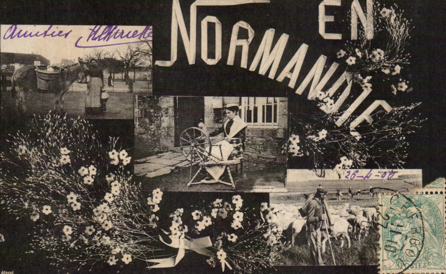 CPA En Normandie Fileuse Berger 