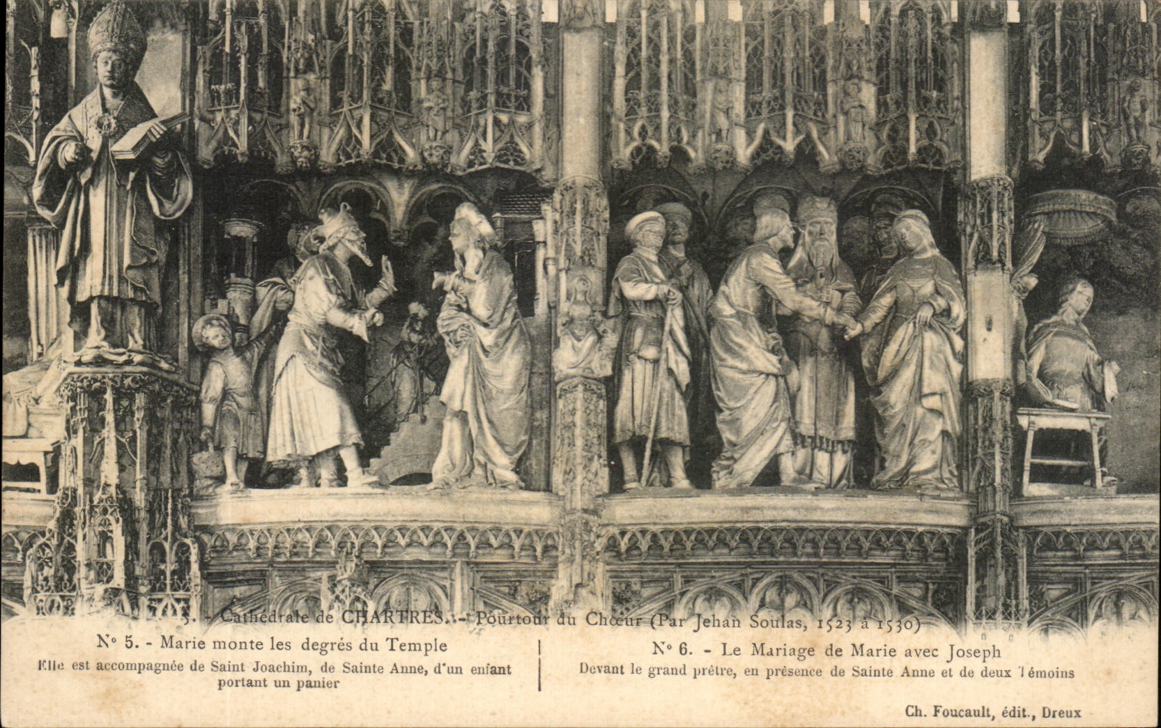CPA Cathedrale de Chartres Pourtour du Choeur le mariage de Marie avec Joseph