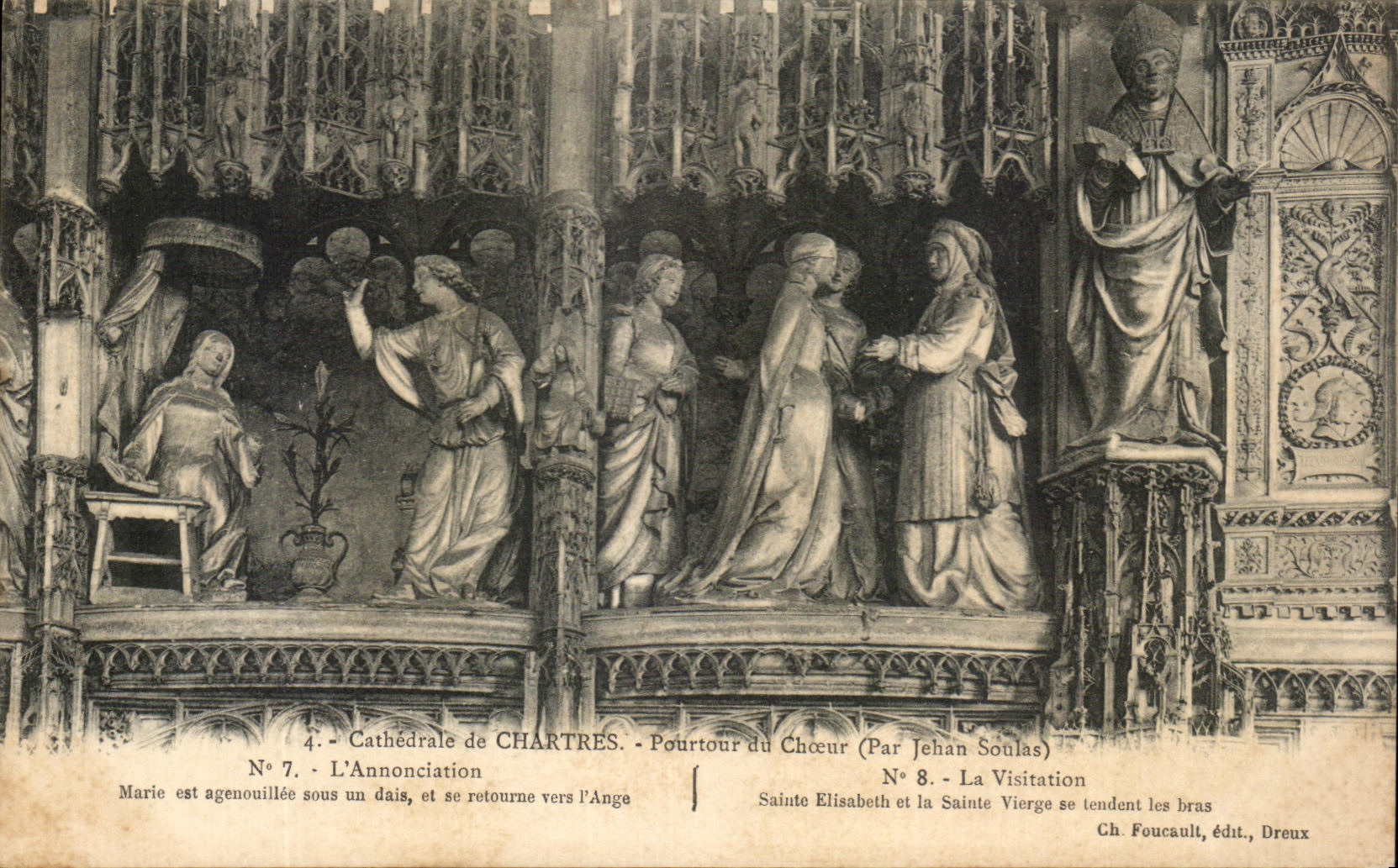 Cathédrale de Chartres — Poutre du Chœur (Par Jehan Soulas) — Ch. Foucault, édit., Dreux