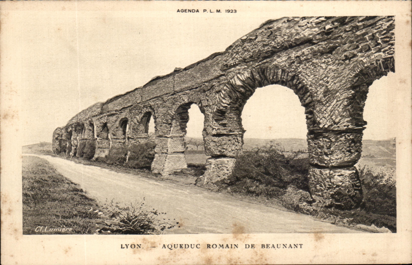 Lyon — Aqueduc romain de Beaunant — Cl. Lumière, Agenda P.L.M. 1923