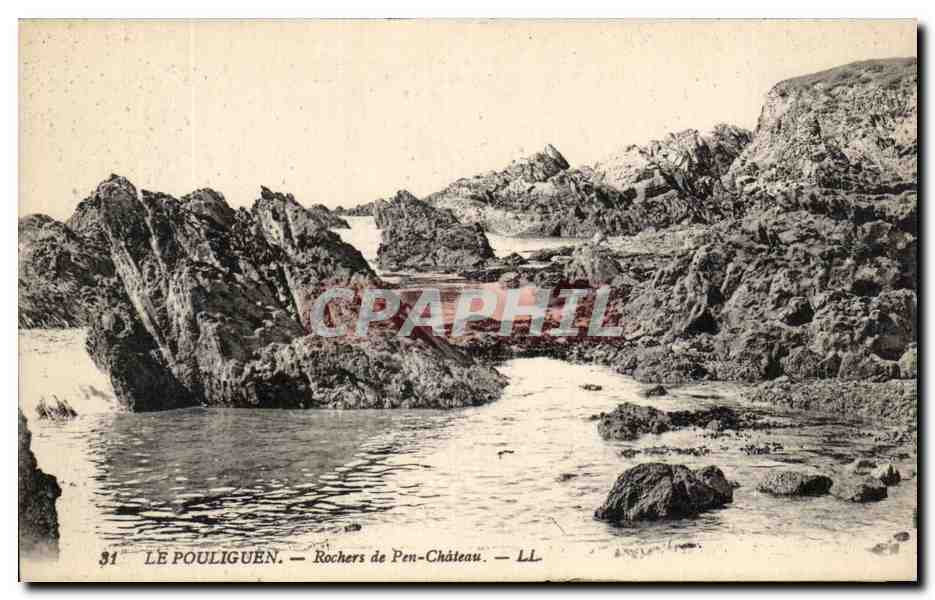 CPA Le Pouliguen Rochers de Pen Chateau