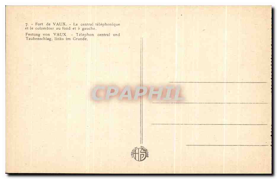 Fuerte de Vaux — Central telefónico y palomar — Reverso