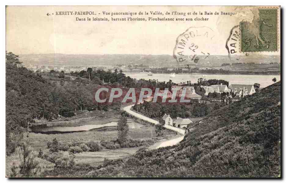 CPA Kerity Paimpol Vue Panoramique De La Vallee De l'Etang Et De La Baie De Beauport