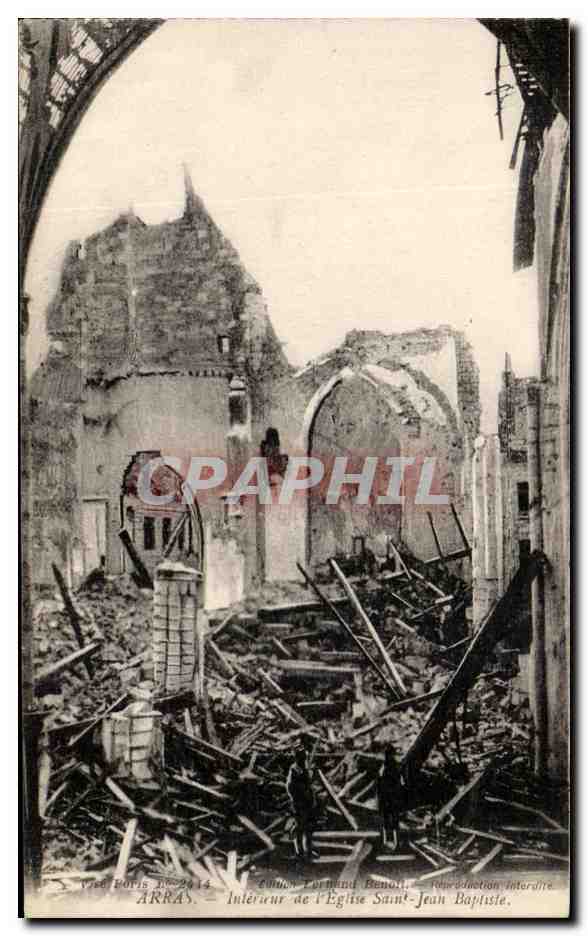 CPA Arras Interieur De l'Eglise Saint Jean Baptiste Militaria 