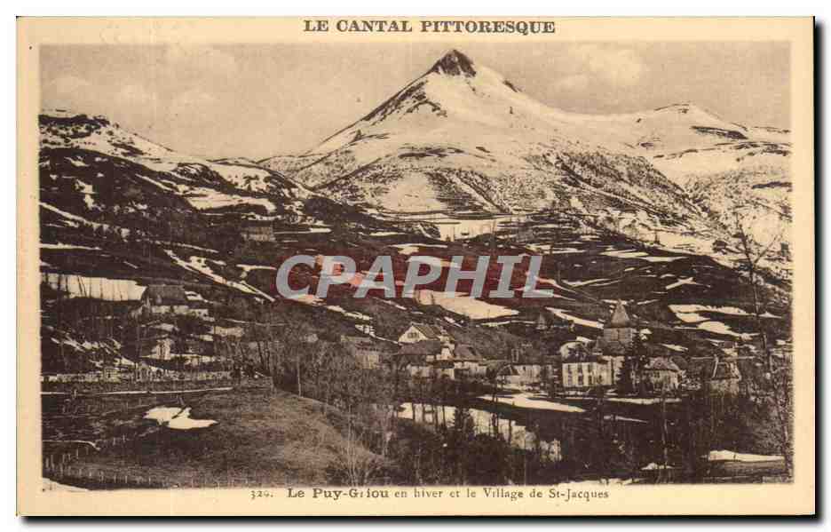 CPA Le Cantal Pittoresque Le Puy Griou en hiver et le Village de St Jacques
