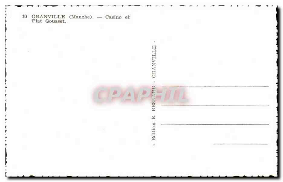 CPA Granville Casino et Plat Gousset — Verso
