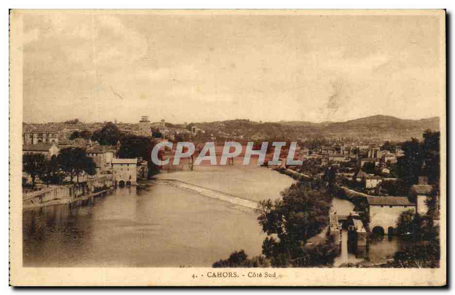 Cahors - Côté Sud — vue du fleuve et des ponts — Édition La Cigogne, Paris