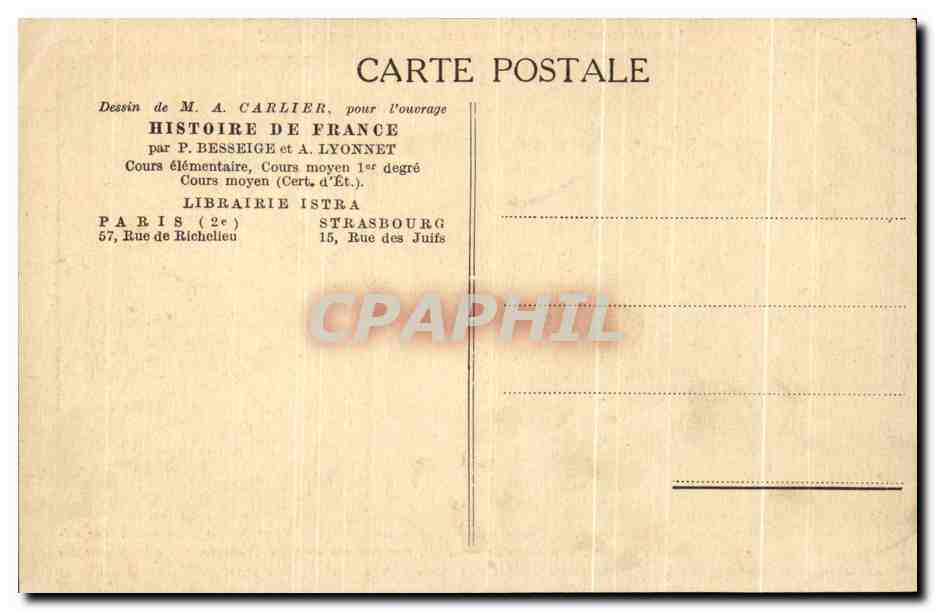 CPA La Destruction d'Un Village Au Temps Des Guerres De Religion  — Verso