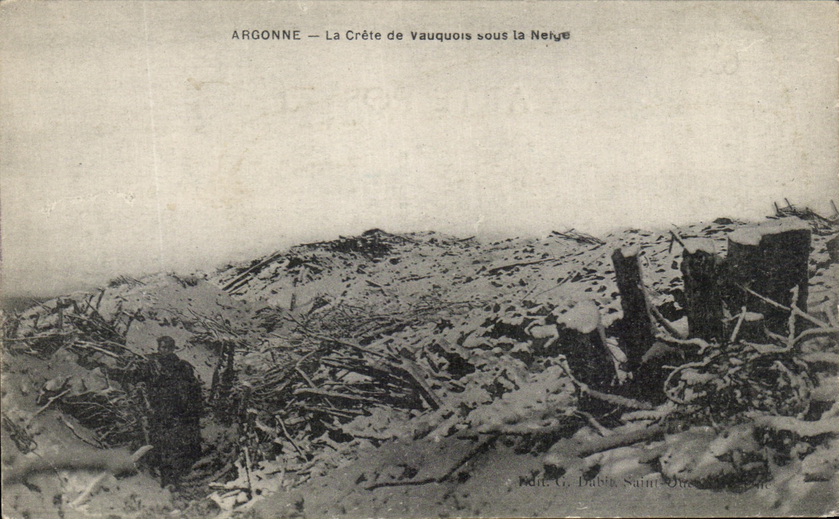 CPA Argonne La Crete de Vauquois sous la Neige Militaria