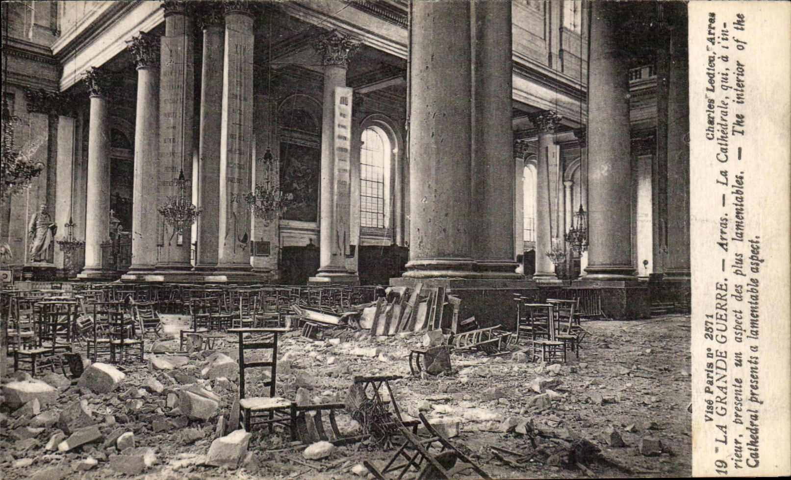 Arras — La cathédrale après la Grande Guerre — Visé Paris n° 2371