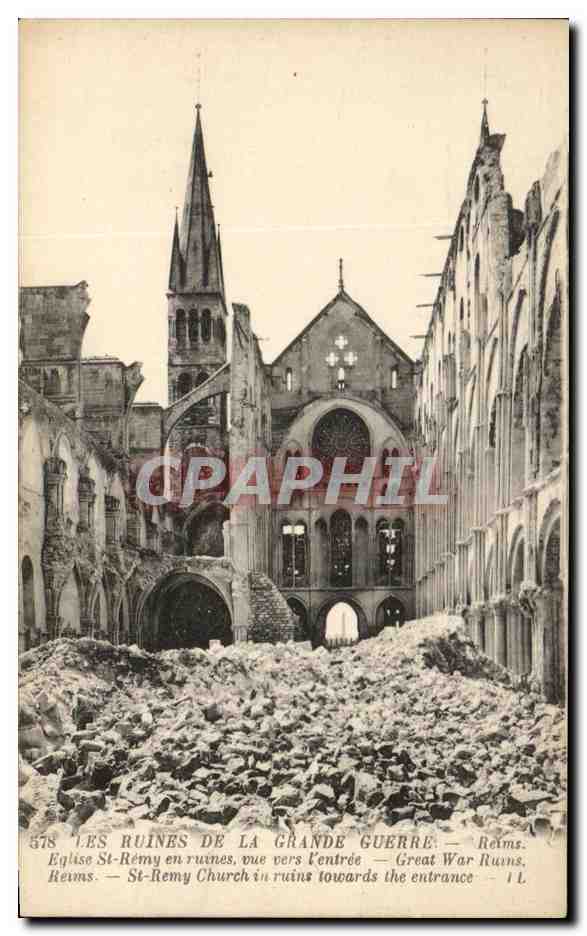 CPA Les Ruines De La Grande Guerre Reims Cathedrale Militaria