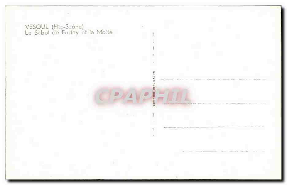 Le Sabot de Frctey et la Moïte — Vesoul (Haute-Saône) — Cofirée Imp. Macon — Rückseite
