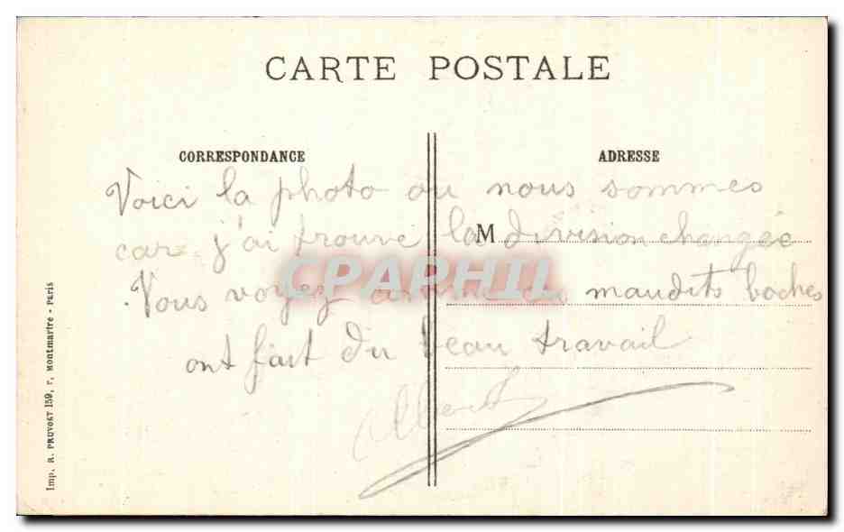 Louppy-le-Château — ruines après le passage des Allemands — J. Courcier, 8, rue Simon-le-Franc, Paris — Verso