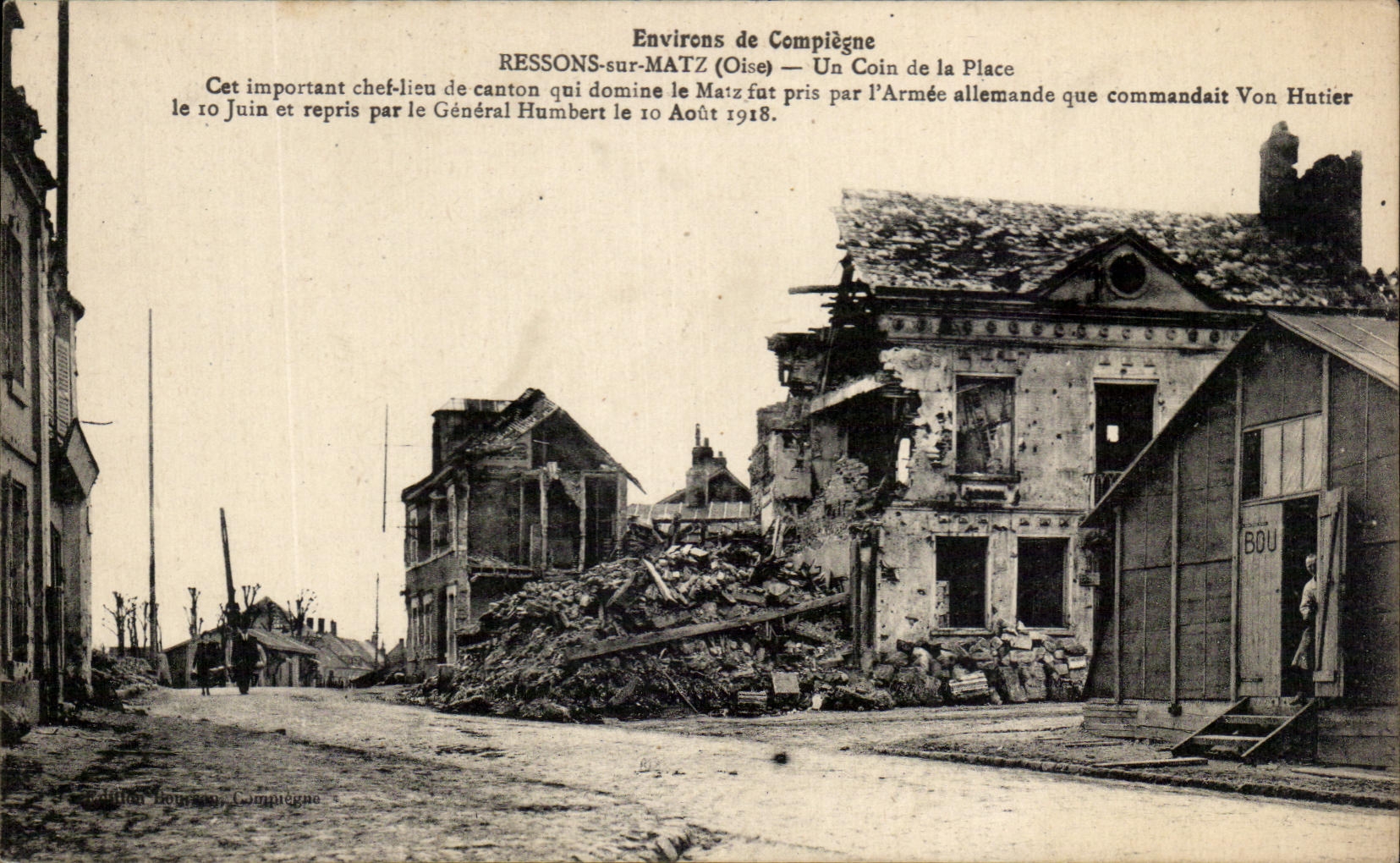 Ressons-sur-Matz (Oise) — Un Coin de la Place — Édition Bousquet, Compiègne