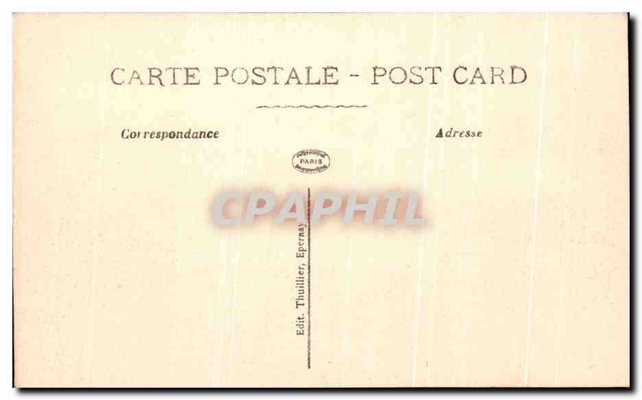 CPA Reims dans les ruines apres la retraite des Allemands Rue de Vesle prise de la Passerelle Militaria  — Verso