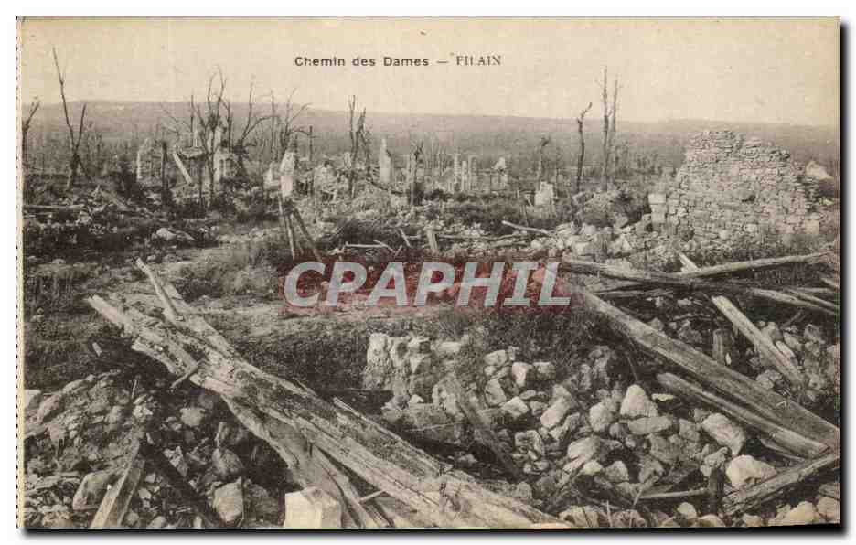 CPA Chemin des Dames Filain Militaria 