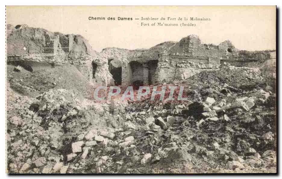 Chemin des Dames — Intérieur du Fort de La Malmaison — éditeur B. Noogavide et H. Lautrat, Somain