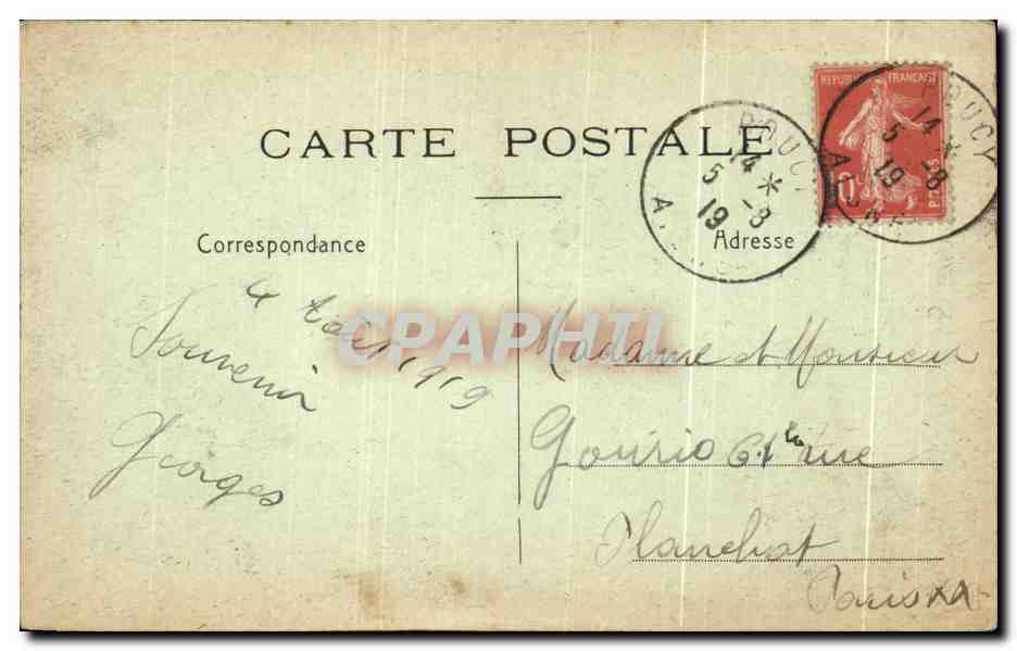 CPA Berry Au Bac Un Entonnoir de Mine Militaria  — Rückseite