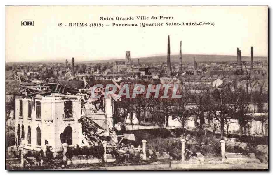 Reims (1919) — Panorama (Quartier Saint-André-Cérès) — OR