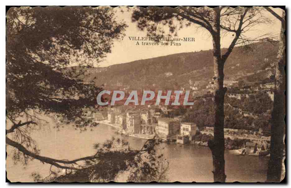 Villefranche-sur-Mer — Vue à travers les Pins — Éditeur Au Lys Rouge, Bruulien