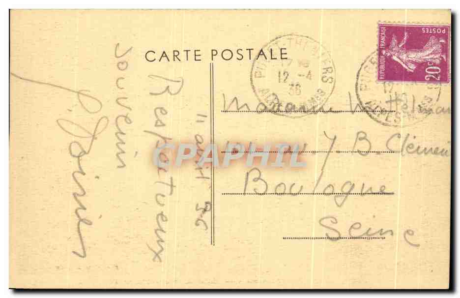 CPA Puget Theniers Vallee Du Var Hopital Bichofssein — Rückseite