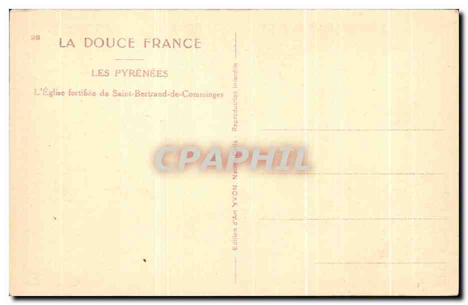 CPA L'Eglise Fortiee de Saint Bertrand de Comminges — Verso
