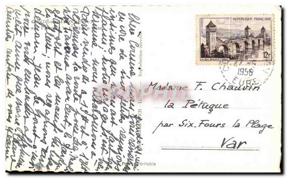 CPSM Conde Sur Iton Vue sur le chateau neuf  — Rückseite