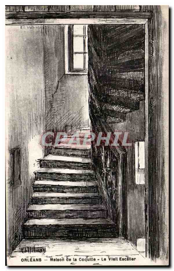 CPA Orleans Malson de le Coquille le vieil Escalier