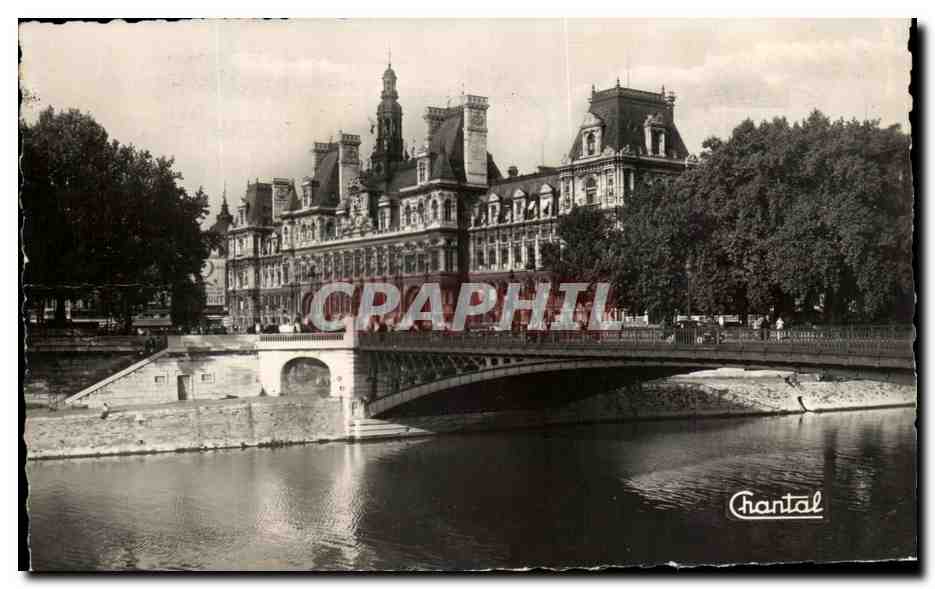 CPSM Paris L'Hotel de Ville Et le Pont D'Arcole