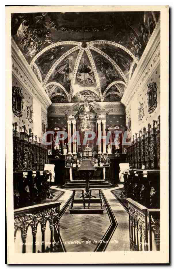 CPA Grand St Bernard interieur de la Chapelle