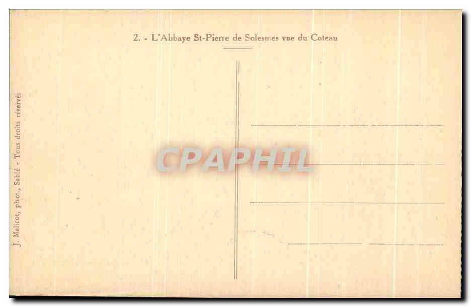 CPA L'Abbaye St pierre de Solesmes Vue De Coteau — Verso