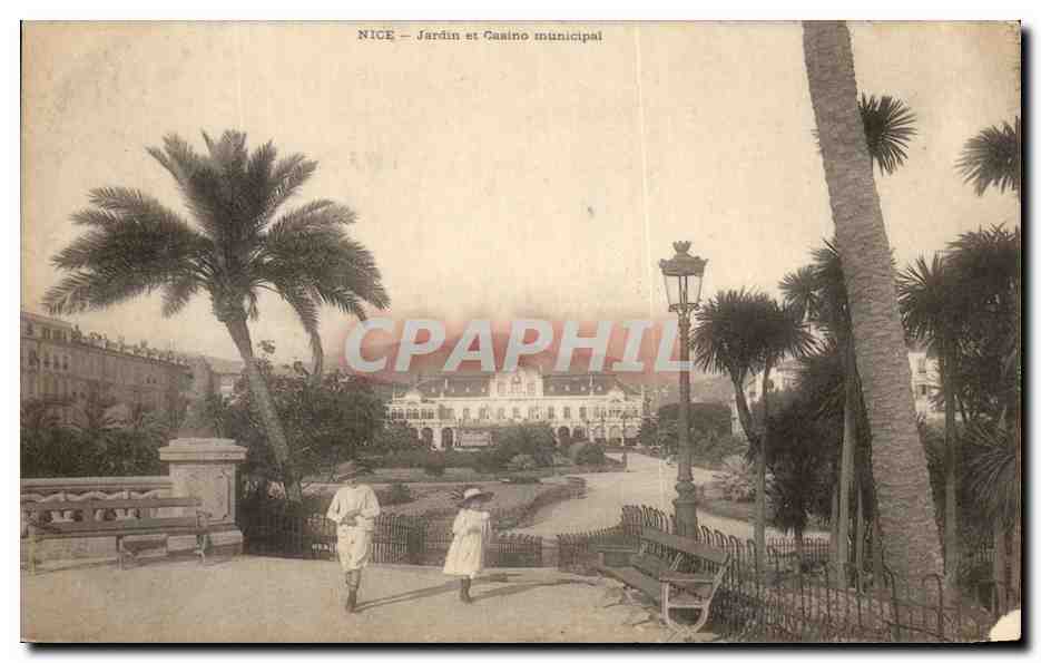 CPA Nice Jardin et Casino Municipal Enfants
