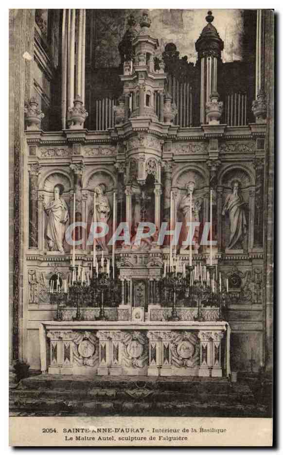 CPA Sainte Anne D'Auray Interieur de la Basilique Le Maitre Autel Sculpture de Falguiere Orgue