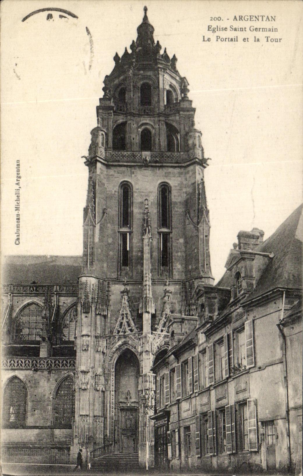 CPA Argentan Eglise Saint Germain Le Portail et la Tour