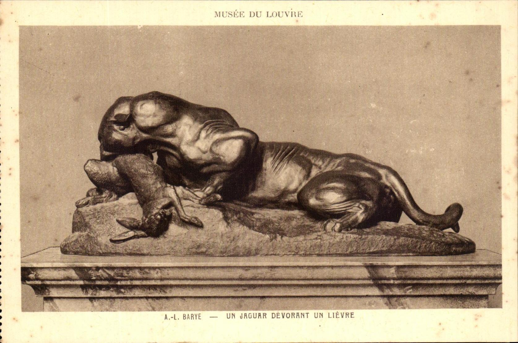 CPA Musee Du Louvre Barye Un Jaguar devorant un Lievre