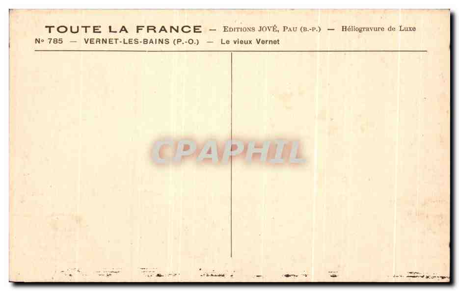 CPA Vernet Les Bains Le Vieux Vernet — Rückseite
