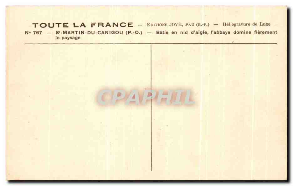CPA St Martin Du Canigou Batie En Bid D'Aigle L'Abbaye Domine le paysage  — Rückseite