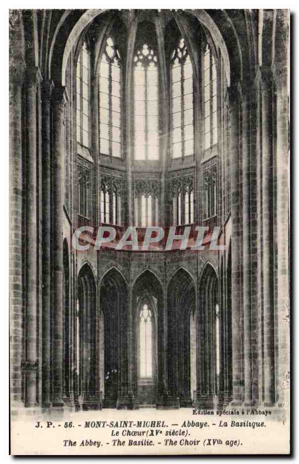 CPA Mont Saint Michel Abbaye La Basilique Le Choeur