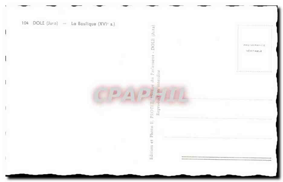 Dole (Jura) — La Basilique (XVIe s.) — Édition E. PROFET — Rückseite