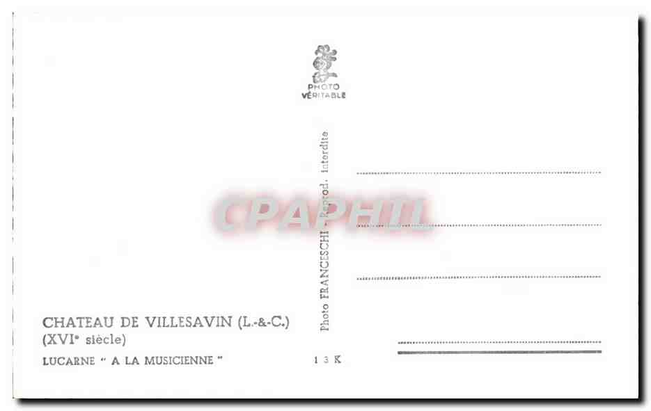 Château de Villesavin — lucarne « À la Musicienne » — Photo Franceschi — Rückseite