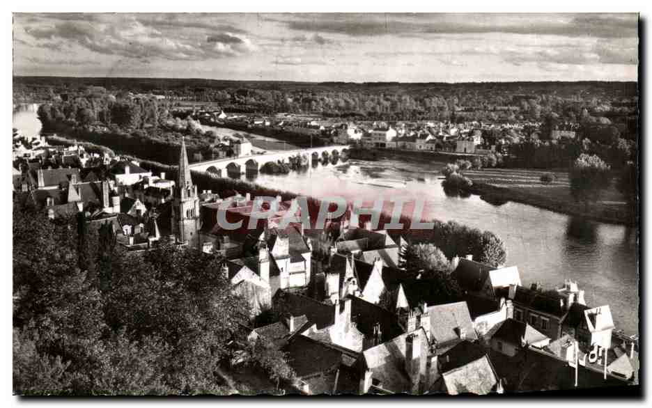 CPSM Chinon Vue Generale sur la Ville et la Vienne