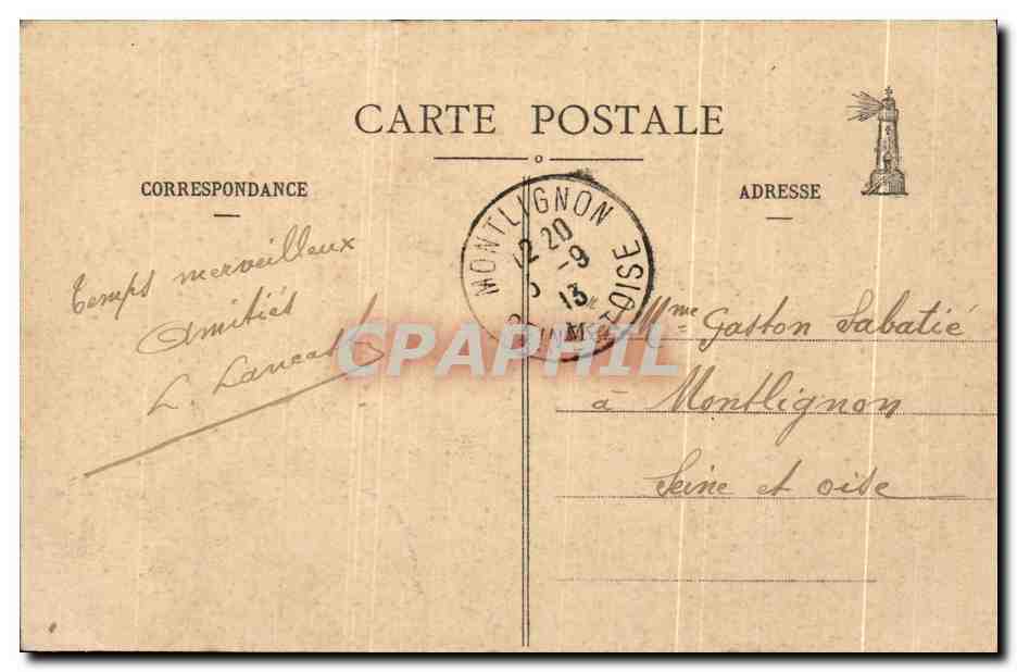 CPA Entree Le Pouliguen Et Batz Le Pont Du Diable Rocher Tres Curieux — Rückseite