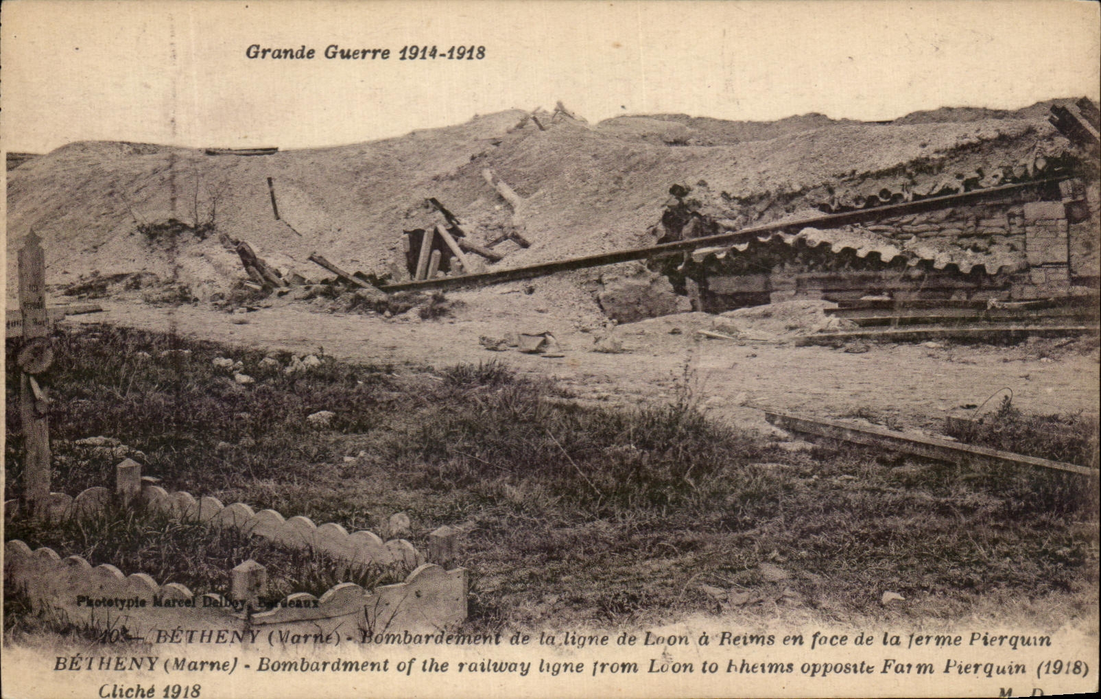 CPA Grande Guerre Betheny Bombardement De La Ligne De Laon a Reims Militaria 