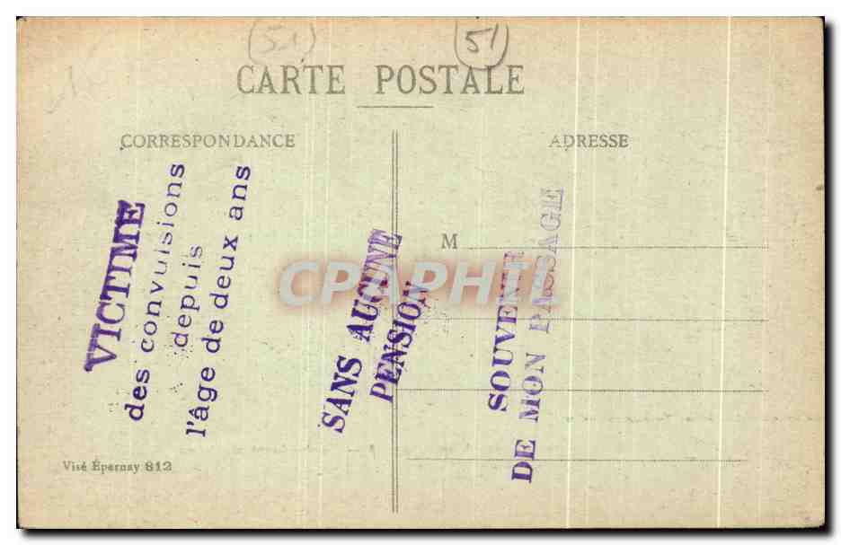 CPA Reims Dans Ses Annees De Bombardements Place Du Parvis Militaria  — Verso