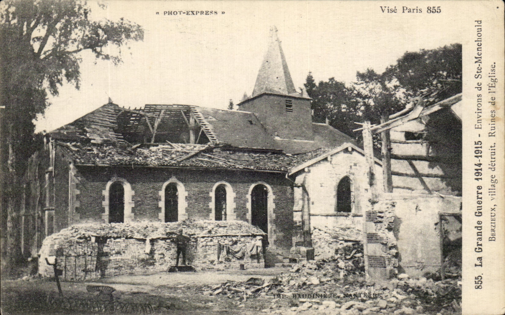 CPA La Grande Guerre Environs De Ste Menehould Berzieux Village Militaria 