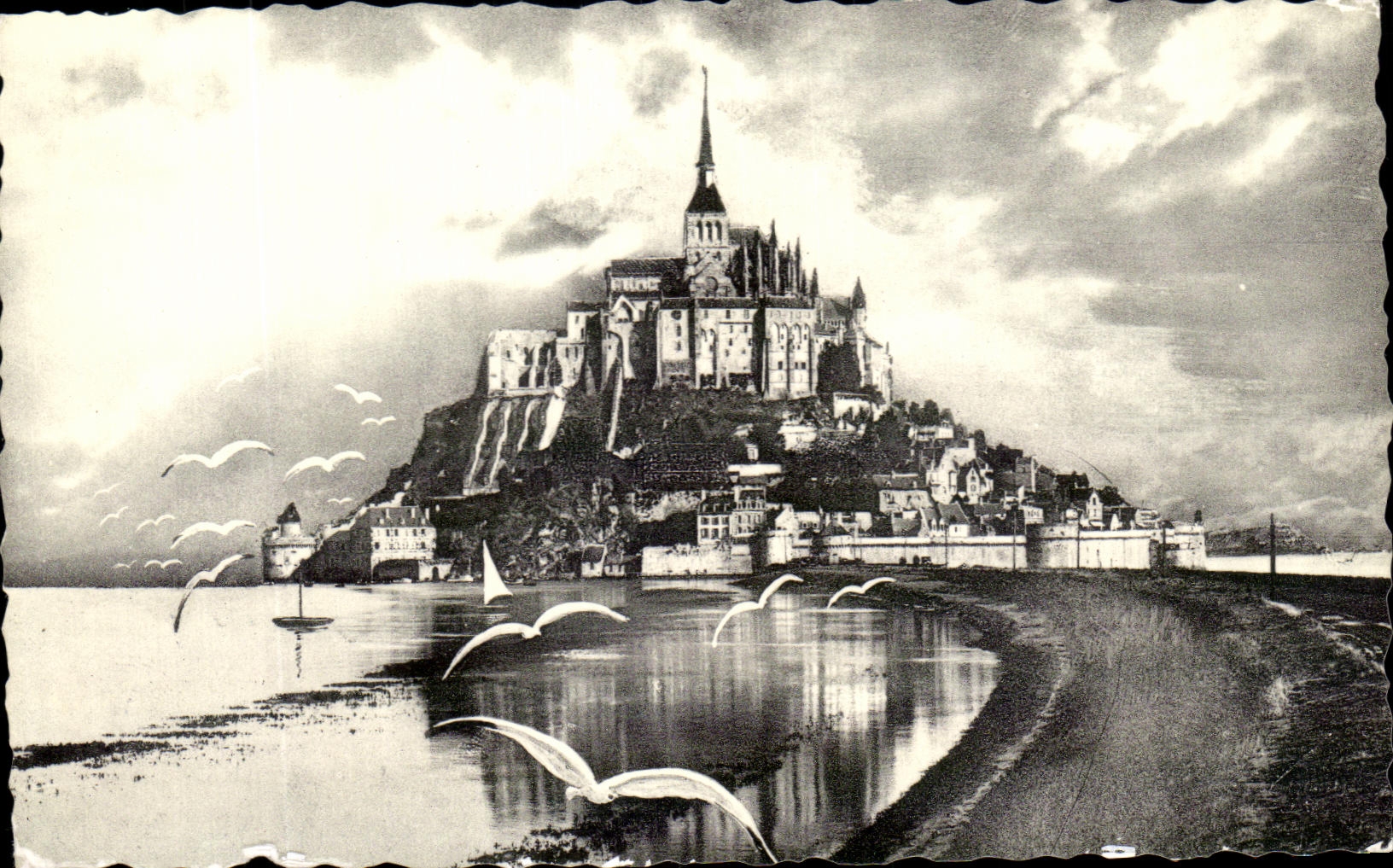 Le Mont Saint-Michel — Vue prise de la Digue, par Grande Marée — 205