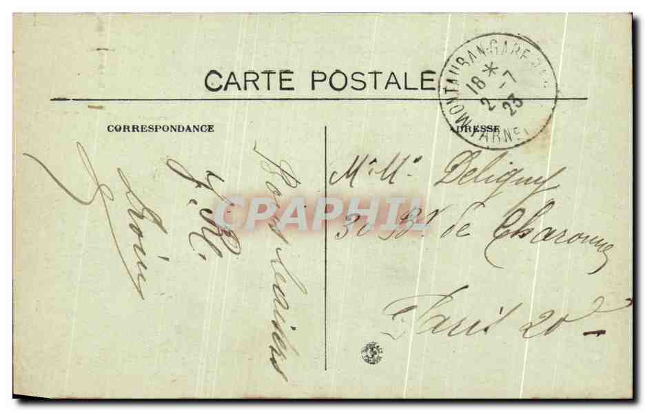 CPA Montauban Bourse Tribunal de Commerce et Musee d'Histoire Naturelle — Verso